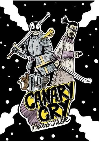 Two Canary Cry knights with swords, art by Producer Pete