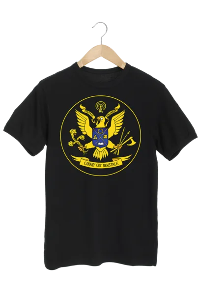 Canary Cry t-shirt with the crest logo